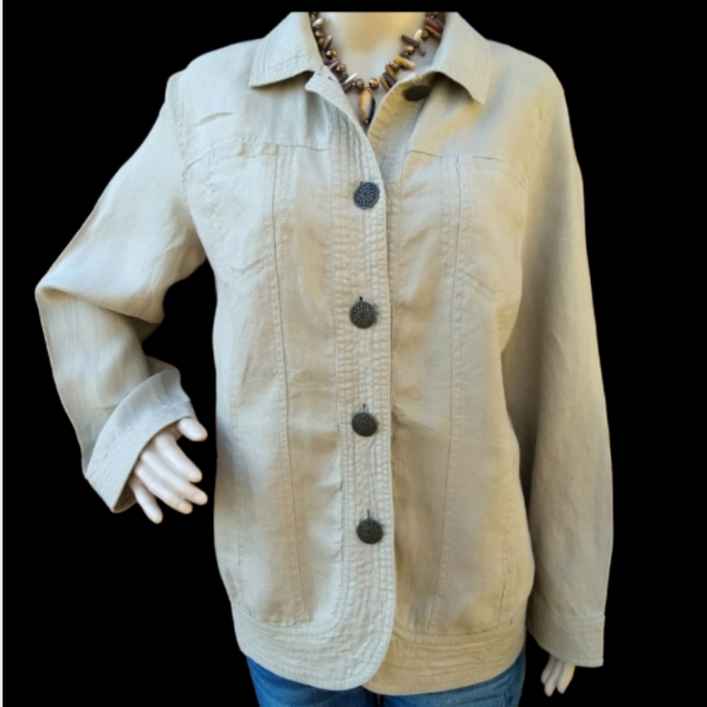 Anthropology Lucy & Laurel Linen Jacket Size 1X